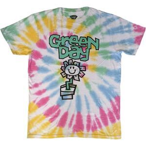 Green Day Unisex Adult Flower Pot Tie Dye T-Shirt / Multicolored